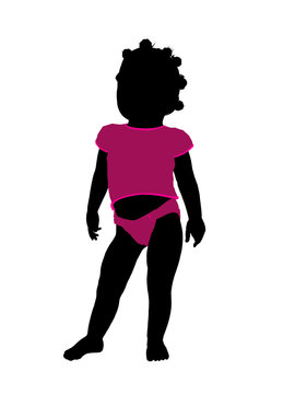 African American Female Infant Toddler Silhouette