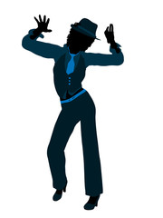 African American Female Jazz Dancer Silhouette