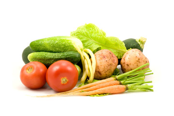 fresh vegetables isolated on a white background