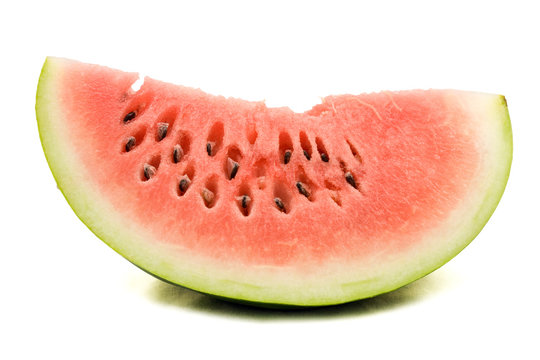 fresh watermelon slice isolated on white background