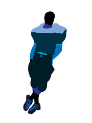 Male Football Player Illustration Silhouette