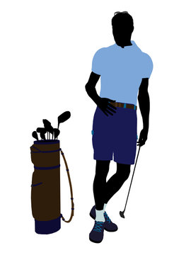 Male Golf Player Illustration Silhouette
