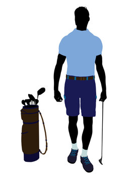 Male Golf Player Illustration Silhouette