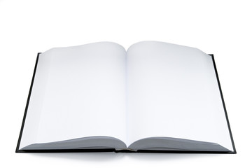 empty open book on a white background