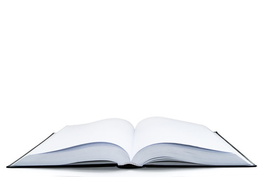 empty open book on a white background