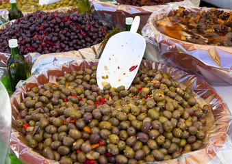 olives in a italian market