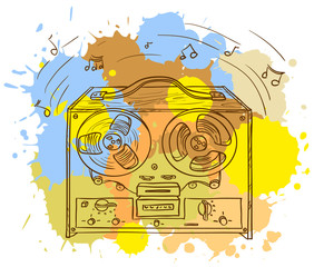 Grunge Retro Musical player (tape recorder)