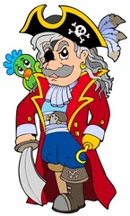 Fotobehang Piraten Cartoon nobele zeerover