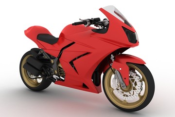 Red concept moto on white background