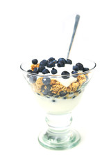 Muesli and blueberries
