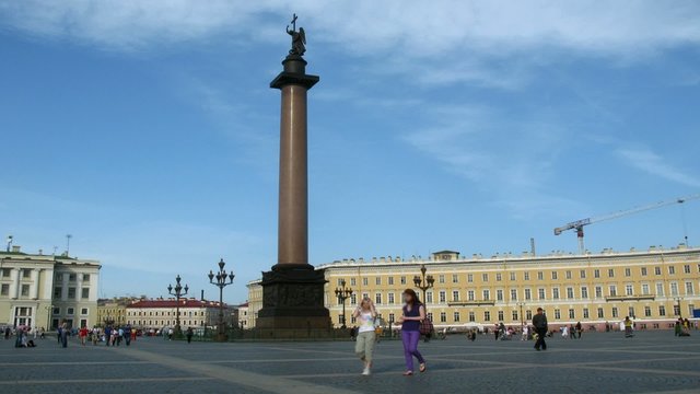 Palace square in petersburg, Russia. Horizontal panning