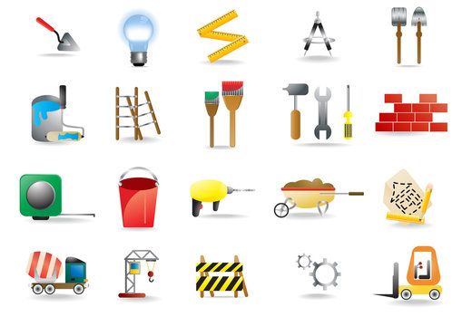 Vector set of construction and building icons