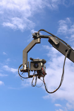 TV camera on crane
