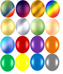 Ostereier bunt, gold, silber und andere