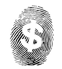 Vector of a finger print with dollar sign