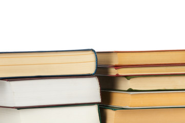 Book heap isolated on white background