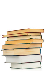 Book heap isolated on white background