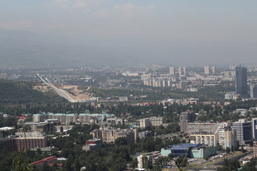 Fototapeta na wymiar Панорама города Алматы Казахстан