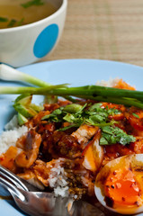 red sauce pork with rice