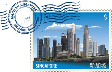 Obraz premium Postmark from Singapore