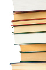 Book heap isolated on white background