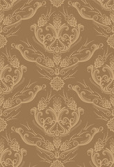 Luxury brown floral wallpaper