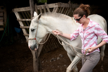 Tourist in Costa Rica with Horse