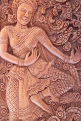 Fototapeta na wymiar art carving, Lao P.D.R.