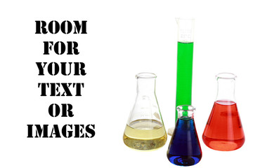 chemicals isolated on white with room for your text