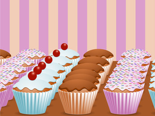 rows of yummy cupcakes