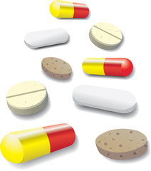 some pills and tabets - illustration