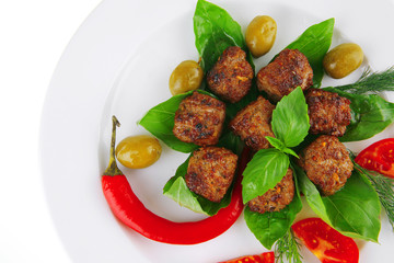 roasted cutlets on basil