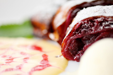 cherry strudel closeup