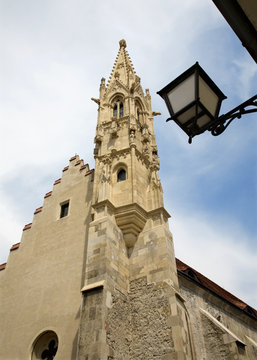Bratislava - gothic tower of Klarisky church