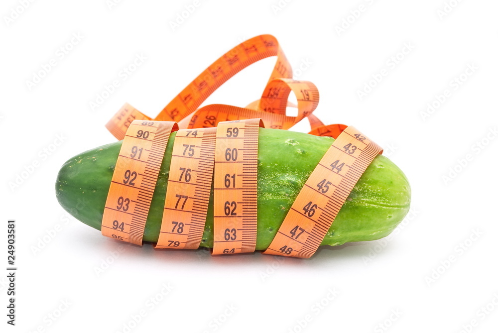 Wall mural cucumber with a measuring tape