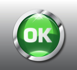 Green OK button vector
