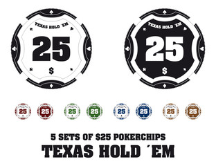 5 Sets $25 Pokerchips