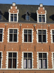 Fototapeta na wymiar Traditional Flemish brick house in Brussels