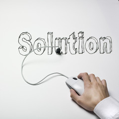 concept souris connectée mot solution