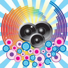 Abstract background with speakers.