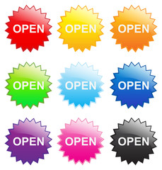 Open stickers vector