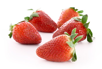 Few strawberries isolated on white