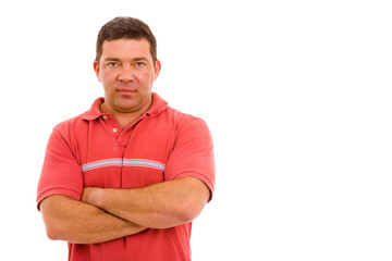 Obraz premium mature casual man portrait, isolated on white
