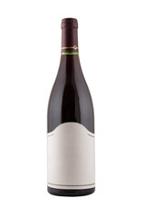 green bottle of wine with blank tag