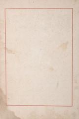 ancient paper with age marks and red frame