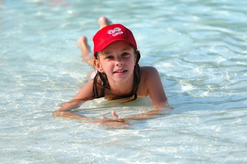 A la piscine.