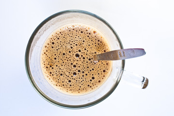 Capuccino glass top view