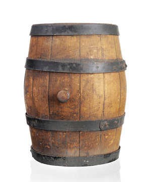 Wooden barrel with iron rings