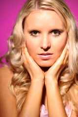 Naklejka premium The beautiful young blond woman