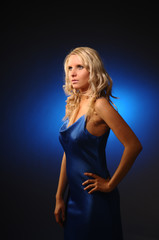Fototapeta premium The beautiful woman in the satin dress